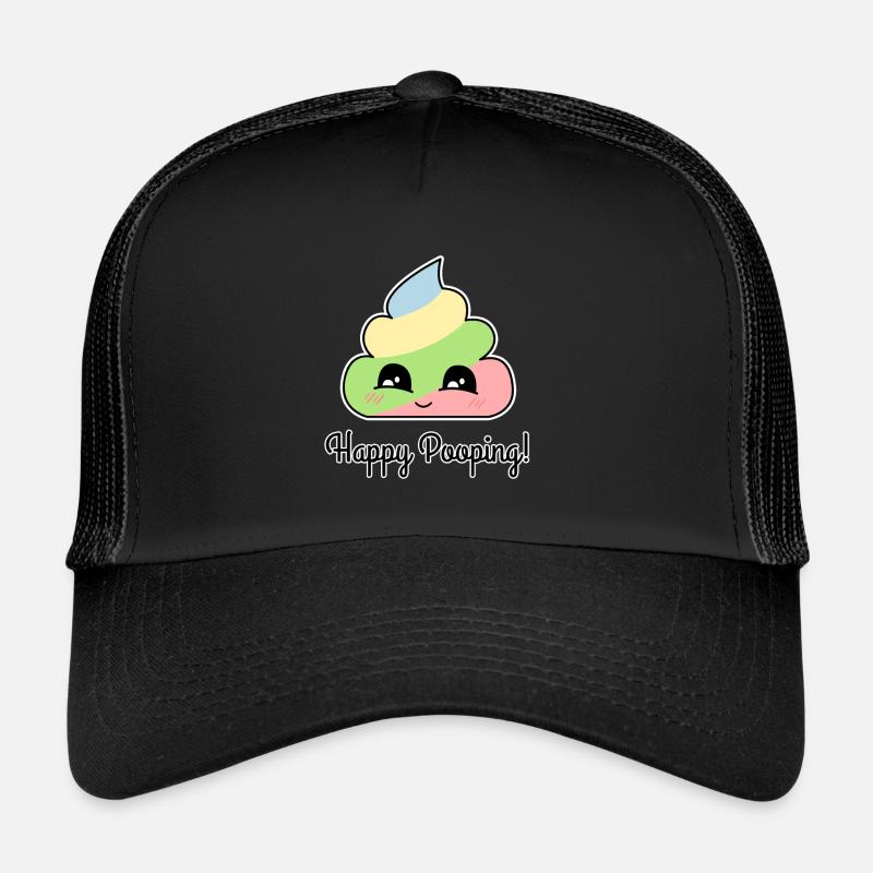 Happy Pooping - Trucker Cap - Schwarz/Schwarz