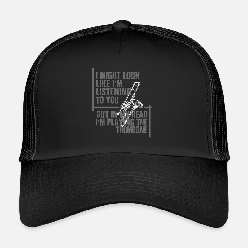 Trombone playing in my head - Trucker Cap - black/black