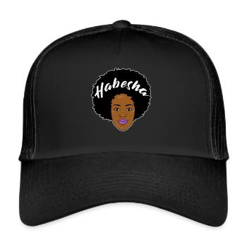 Habesha Afro Afroamerikaner Farbig Ethnie Moslem - Trucker Cap - Schwarz/Schwarz - Vorne