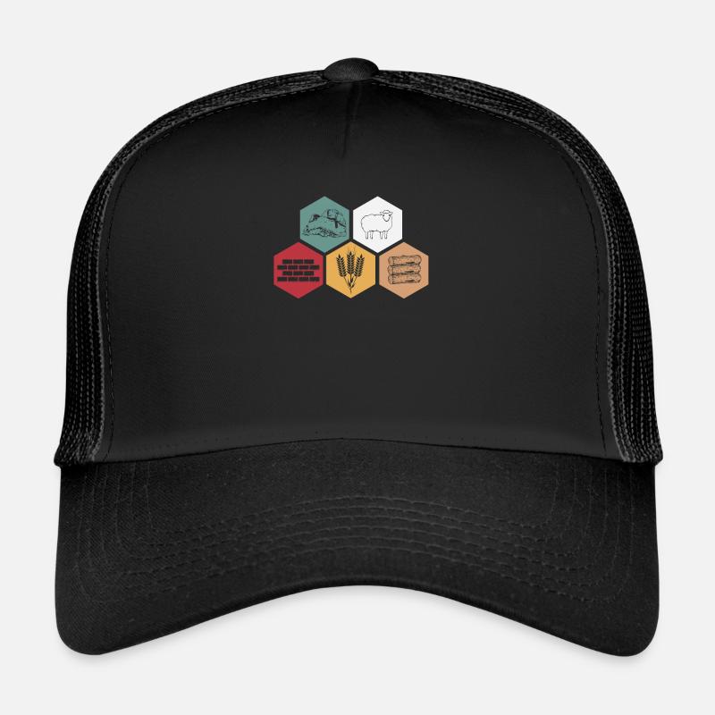 Roleplaying Raw Board Game Retro Gift - Trucker Cap - black/black