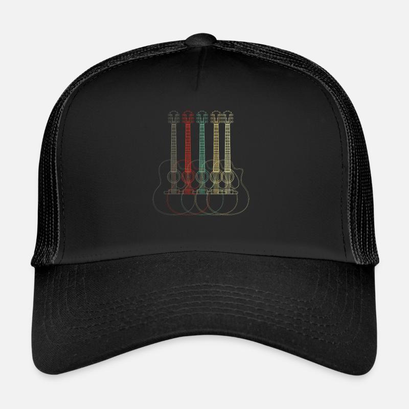 Gitarre, Gitarren, Guitar - Trucker Cap - Schwarz/Schwarz
