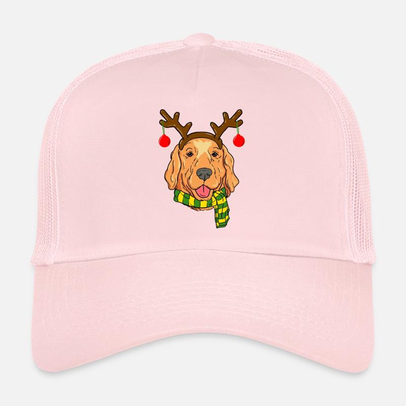 Golden Retriever Noël Renne Cornes Chien Noël Casquette trucker 