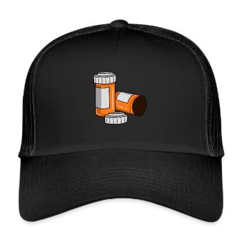 Medicine pharmacist pill tablet gift - Trucker Cap - black/black - Front