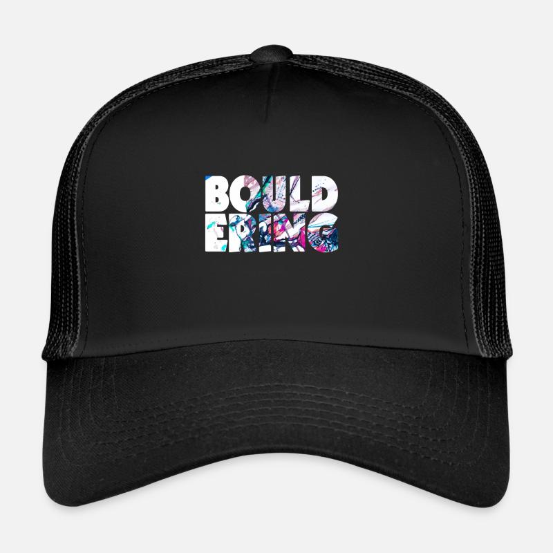Bouldern Klettern Climbing Boulderer Geschenkidee - Trucker Cap - Schwarz/Schwarz