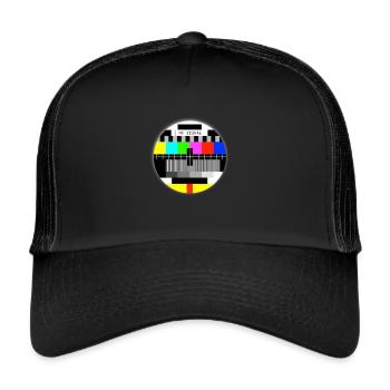 NO old signal TV T-shirts no signal old TV - Trucker Cap - black/black - Front