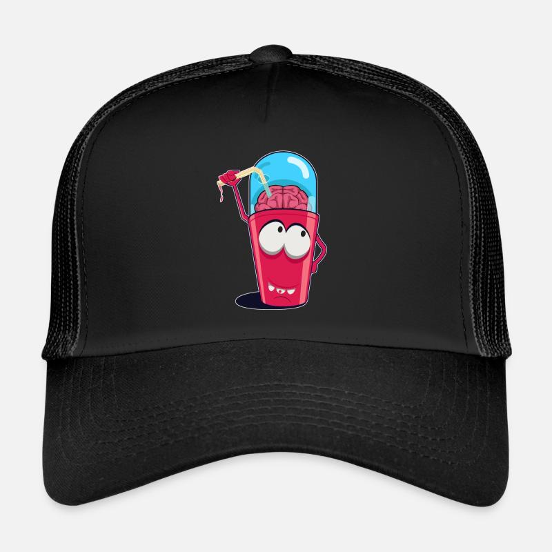 Brain Shake Doodle Art - Trucker Cap - Schwarz/Schwarz