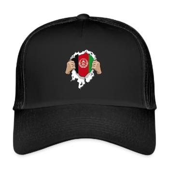 Afghanistan superhero flag - Trucker Cap - black/black - Front