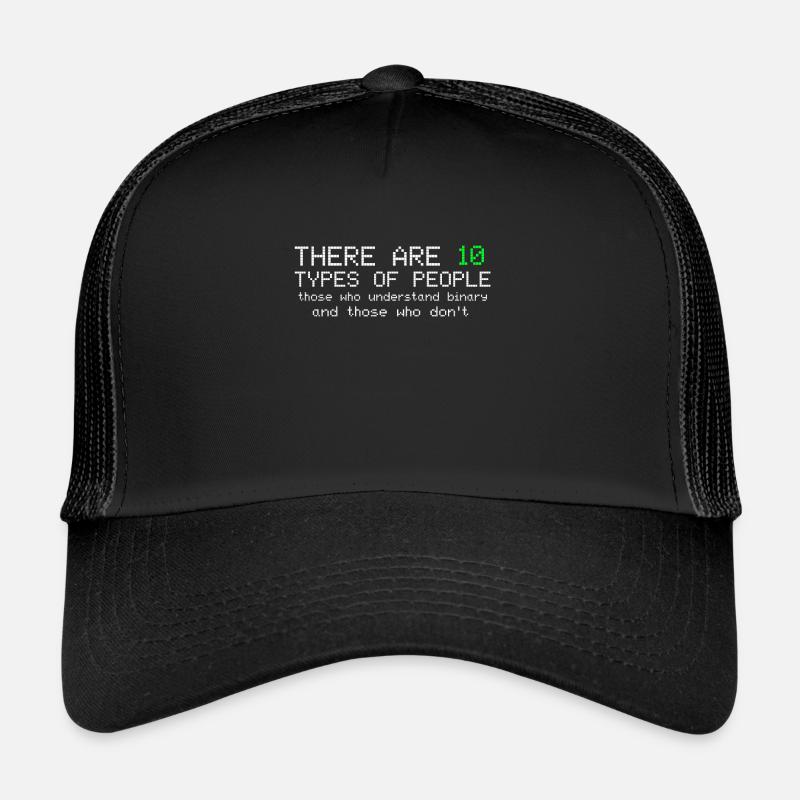 Binär Code - Computer Programmierer Informatik - Trucker Cap - Schwarz/Schwarz