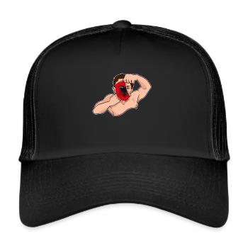 Albanien Fußball Fan Flagge Shqiptar - Trucker Cap - Schwarz/Schwarz - Vorne