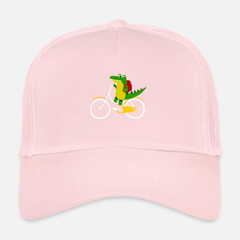 Crocodile chevauche le cadeau de lavement de roue de bicyclette Casquette trucker 