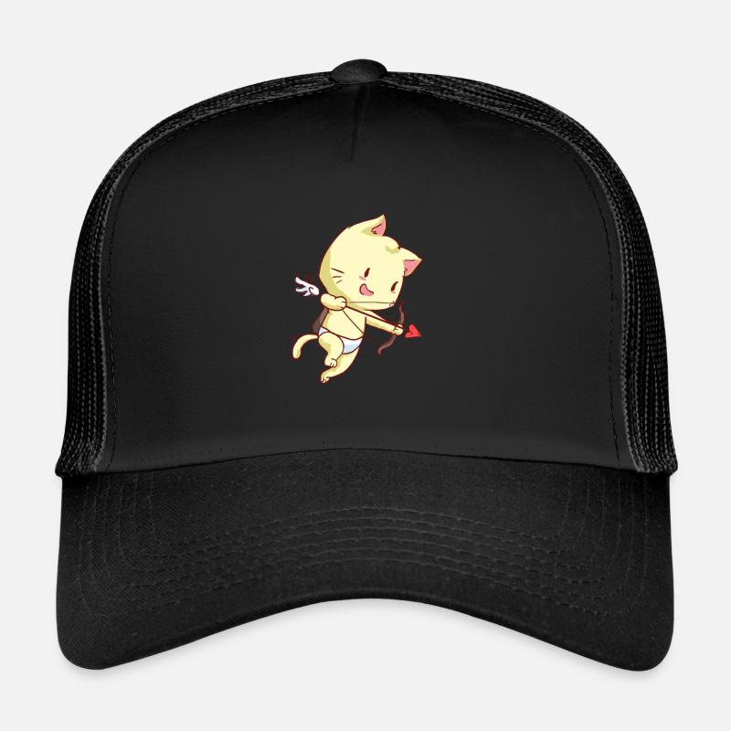 Cupid Cat Cupid Kitten Romantic Cute Trucker Cap