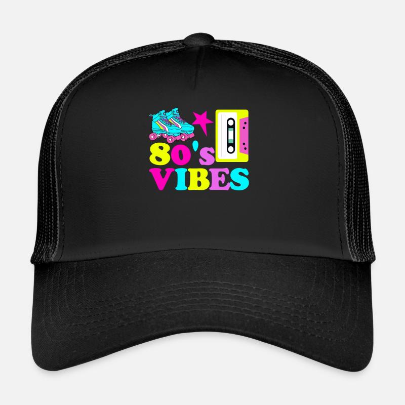 80's vibes - Casquette trucker  - noir/noir