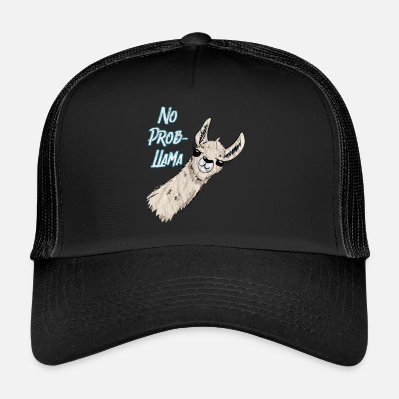 No Prob LLama blau Vintage Trucker Cap