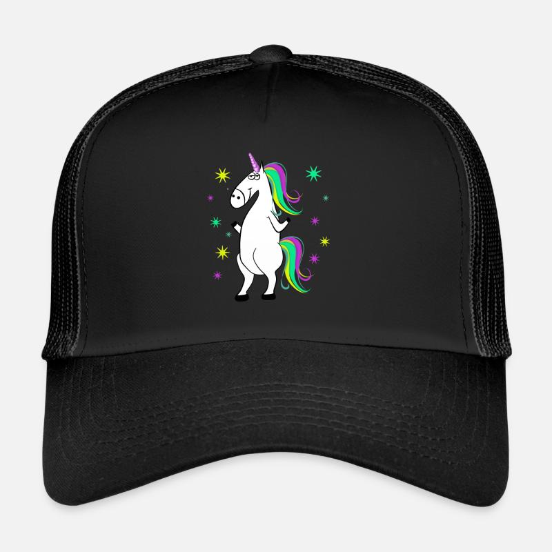 Einhorn - Licorne - Unicorn - Trucker Cap - Schwarz/Schwarz
