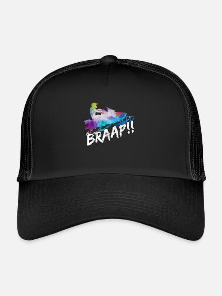 Braap! Cadeau de motoneige - Casquette trucker  - noir/noir - Devant