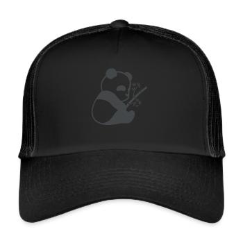 Panda Pandas Großer Panda - Trucker Cap - Schwarz/Schwarz - Vorne