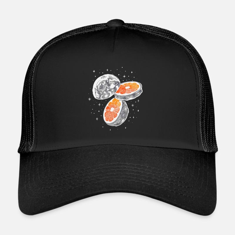 The moon is an orange! moon orange - Trucker Cap - black/black