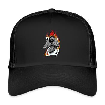 Poker Gambling Casino Pokerface Reaper - Casquette trucker  - noir/noir - Devant