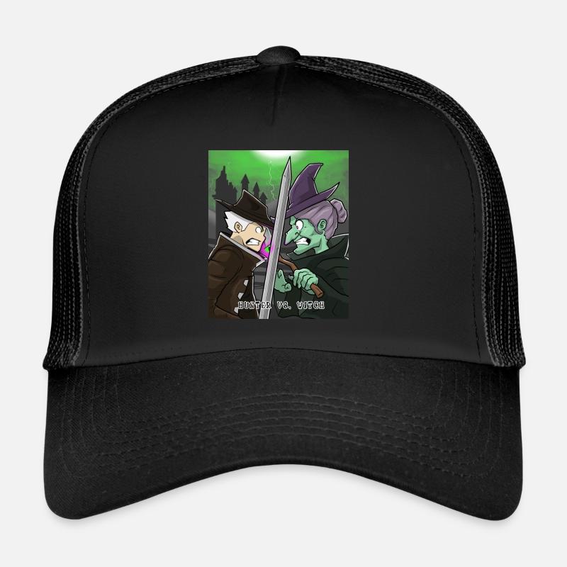 Hunter Vs. Sorcière sorcière halloween monstre effrayant Casquette trucker 
