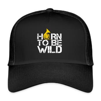 horn to be wild - Trucker Cap - Schwarz/Schwarz - Vorne