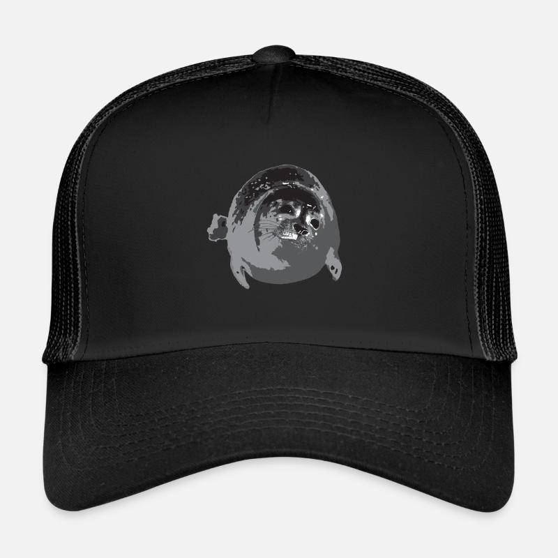 Phoque épais - Casquette trucker  - noir/noir
