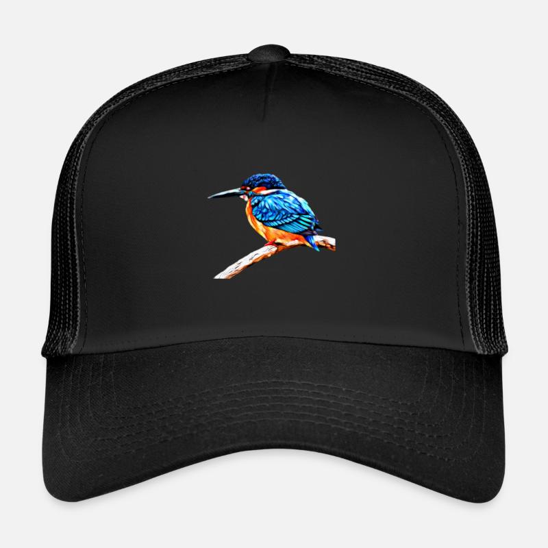 Eisvogel - Kingfisher - Trucker Cap - Schwarz/Schwarz