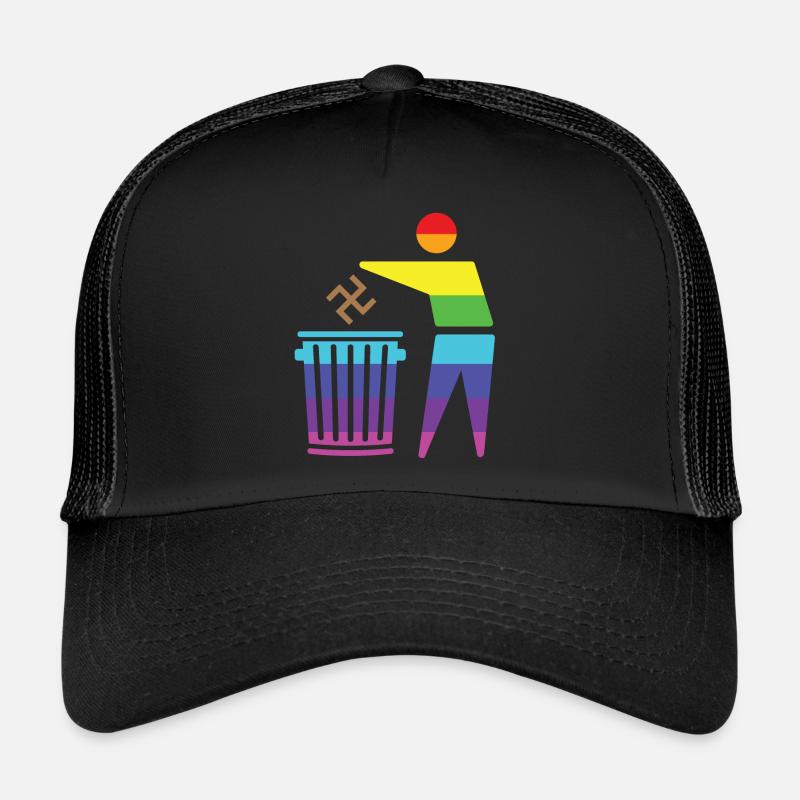 Gegen Nazis - Trucker Cap - Schwarz/Schwarz