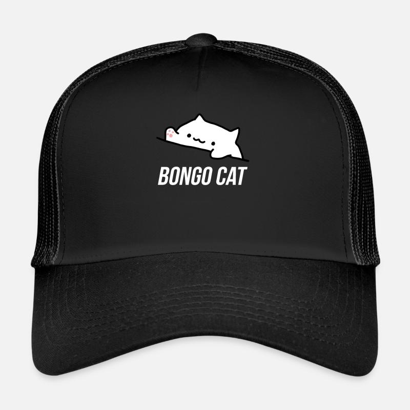 Bongo Cat Meme - Trucker Cap - Schwarz/Schwarz