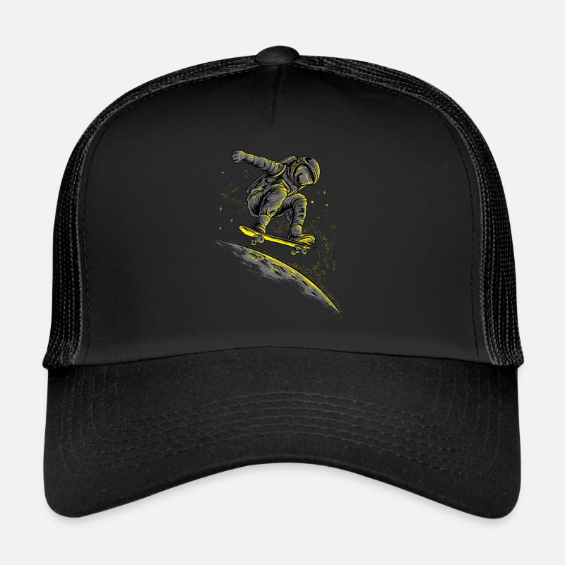 Space Surfer astronaute galxy de l'espace skateboard - Casquette trucker  - noir/noir
