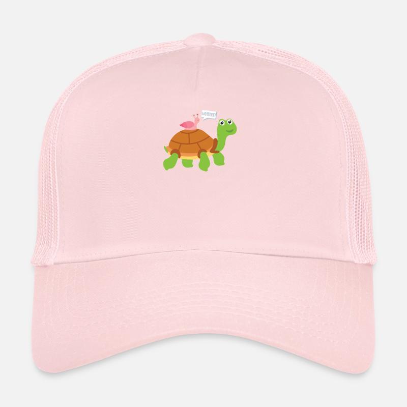 Wheee! Snail Riding on Turtle Adorable Animal Trucker Cap