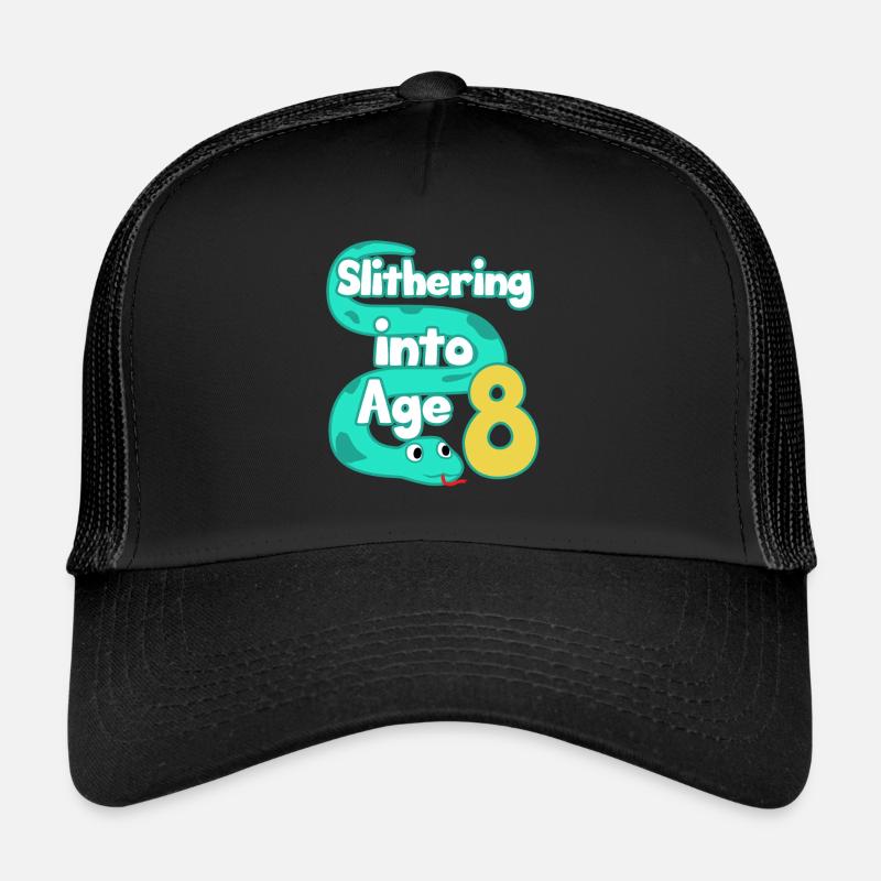 Snake 8th Birthday Party Eighth Boa Gift Trucker Cap