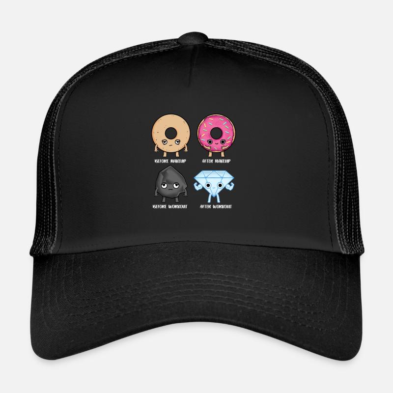 Lustig Workout Donut Diamant Before After Geschenk Trucker Cap