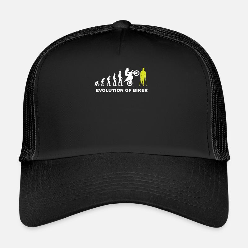 Cadeau de béquilles de vélo de moto Evolution Biker - Casquette trucker  - noir/noir