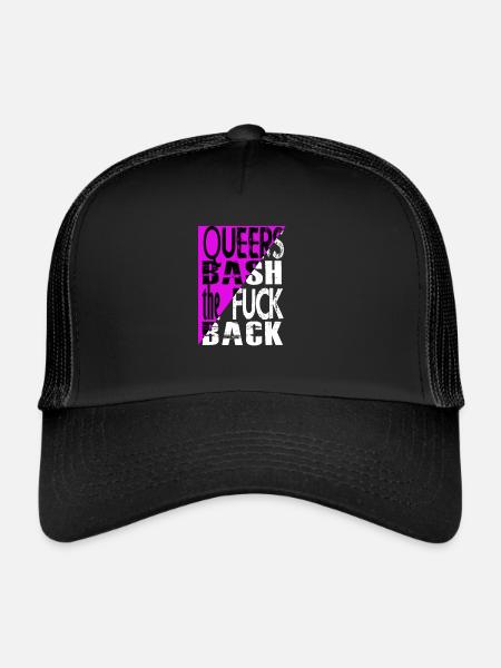Queers bash the fuck back! - Trucker Cap - Schwarz/Schwarz
