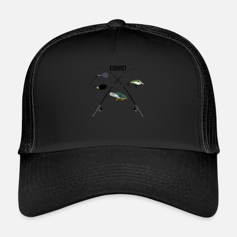 Pike Spell Funny Esoxist Gift Angler Pike - Trucker cap - sort/sort
