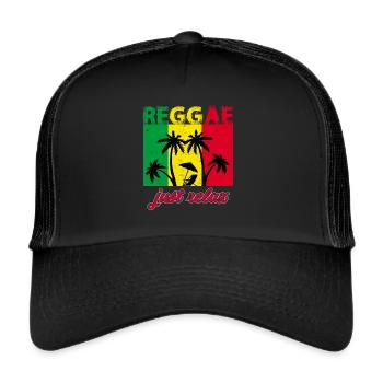 -Reggea Music T-Shirt- / Men / Women / Gift - Trucker Cap - Schwarz/Schwarz - Vorne
