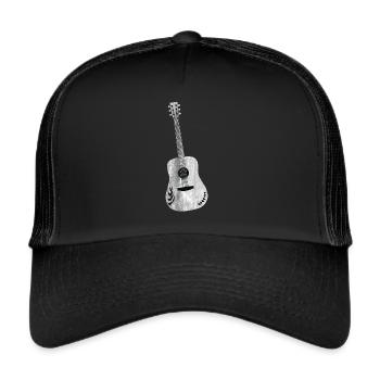 Gitarre - Trucker Cap - Schwarz/Schwarz - Vorne