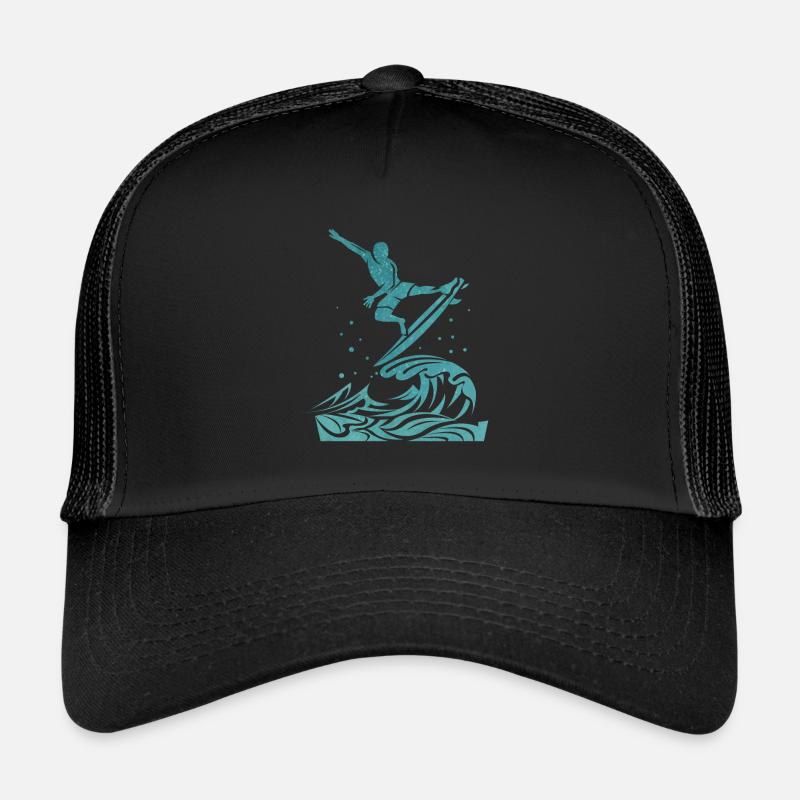 Surfer Wellenreiter - Trucker Cap - Schwarz/Schwarz