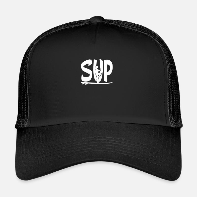 Sup, Yoga, perfektes Geschenk - Trucker Cap - Schwarz/Schwarz