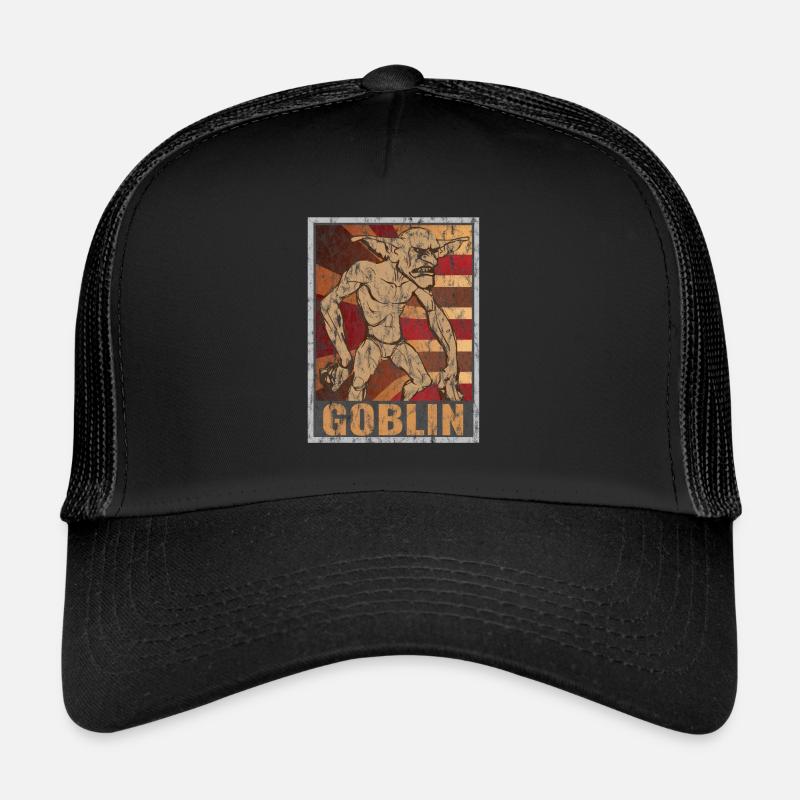 Retro Goblin Plakat Used Look Trucker Cap