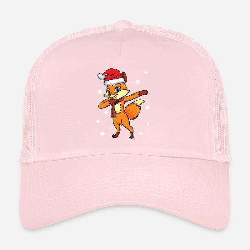 Fox Christmas Dabbing Dance Gift Trucker Cap