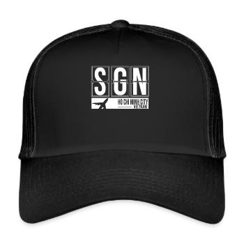 SGN - Saigon - Aéroport international Tan Son Nhat - Casquette trucker  - noir/noir - Devant