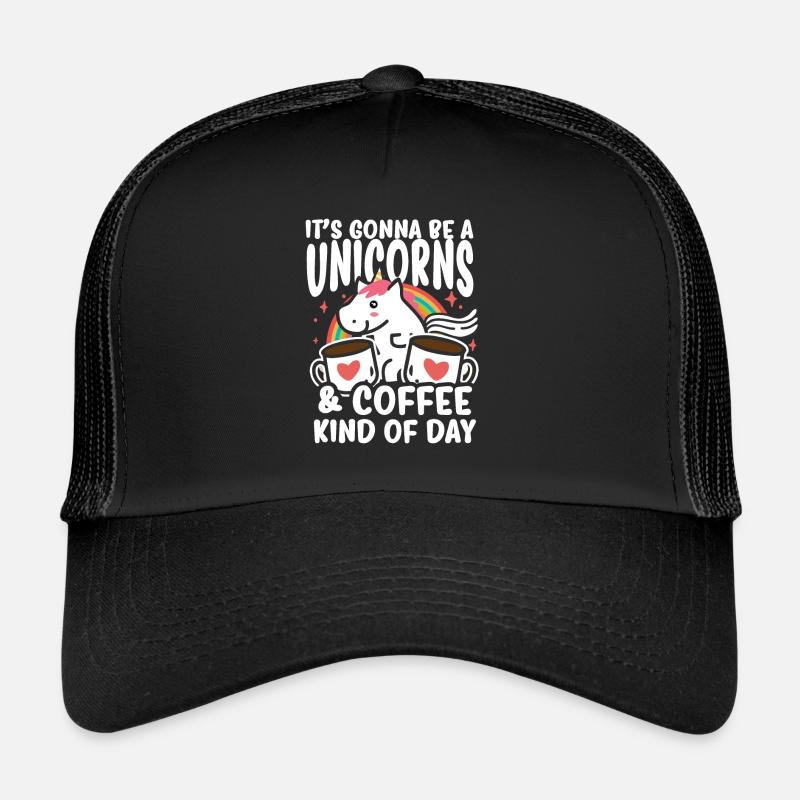 Unicorns And Coffee - Unicorn - Trucker Cap - black/black