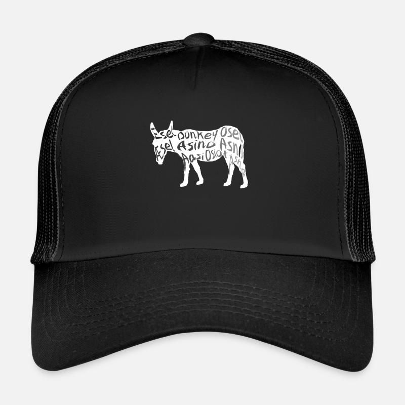 Âne âne | Muli | Oreille longue | Mule | cadeau - Casquette trucker - noir/noir