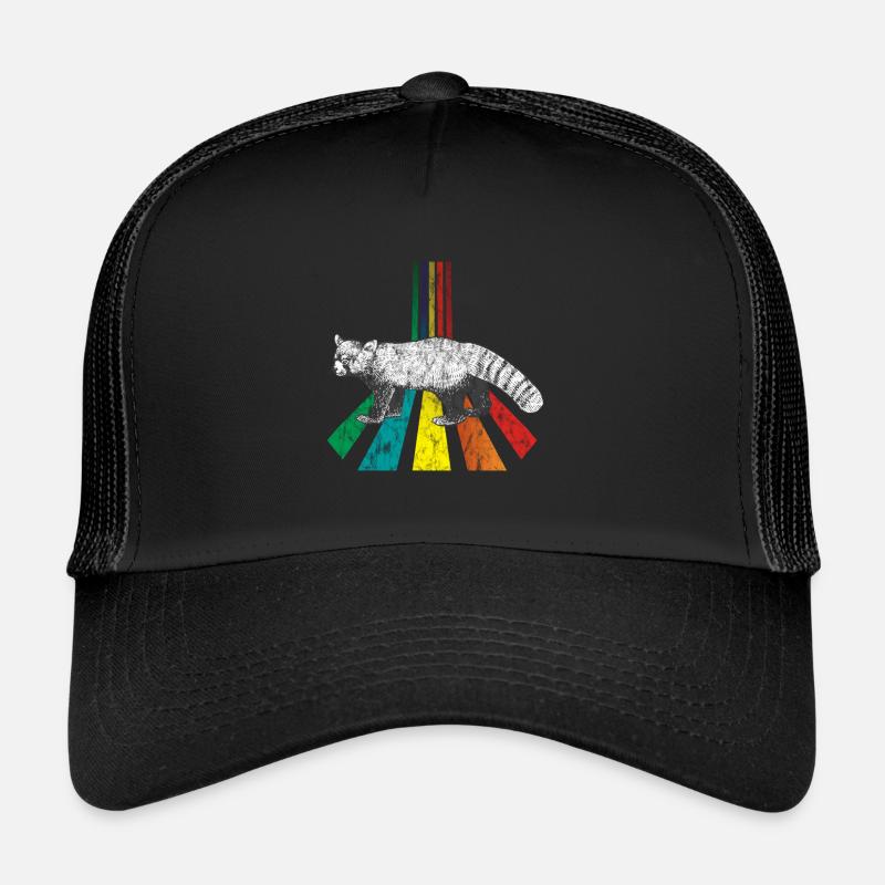 Rainbow kleiner Panda Used Look - Trucker Cap - Schwarz/Schwarz