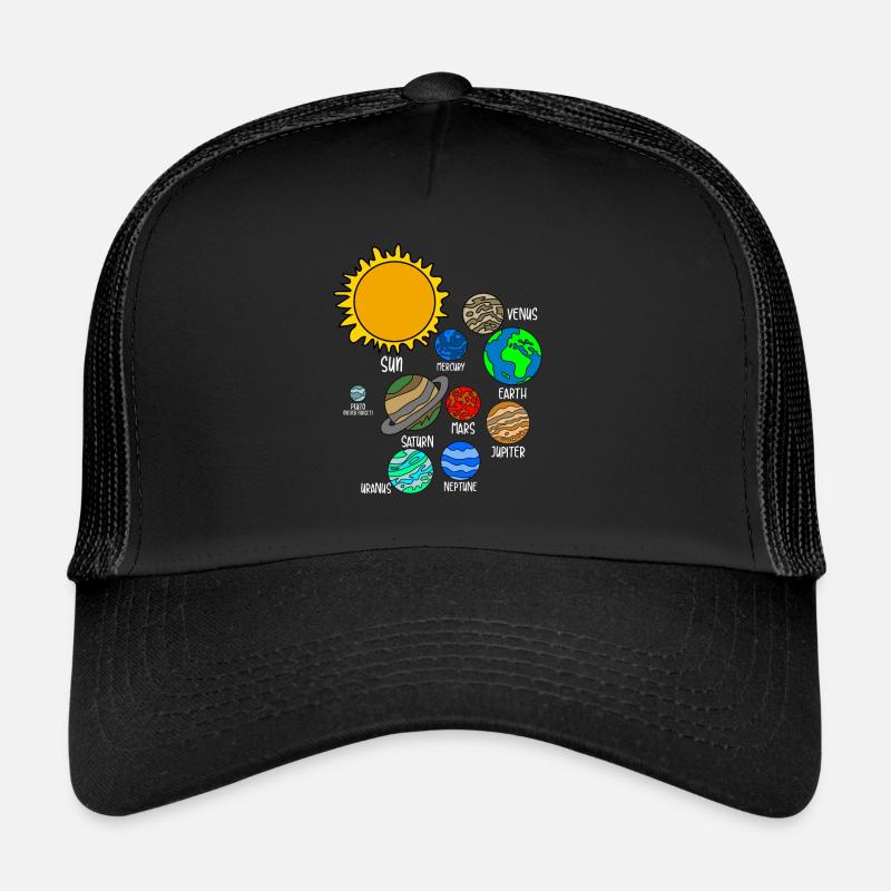 Universum Planeten - Trucker Cap - Schwarz/Schwarz