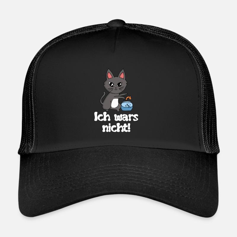 Chat je n'étais pas - Casquette trucker - noir/noir