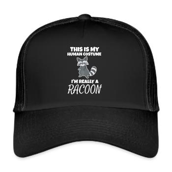 racoon - Trucker Cap - black/black - Front