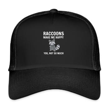 racoon - Trucker Cap - black/black - Front