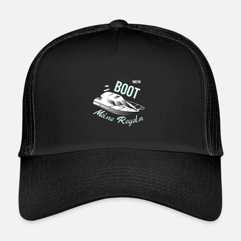 Drôle mon bateau Mes règles propriétaire de bateau - Casquette trucker  - noir/noir